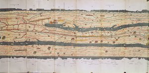 Detalj av Italia fra Peutinger kartkopi